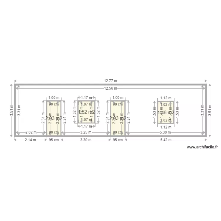 Plan facade. Plan de 