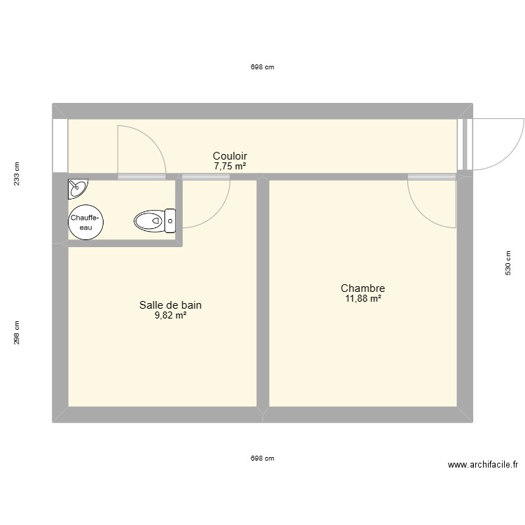 sdb couloir. Plan de 0 pièce et 0 m2
