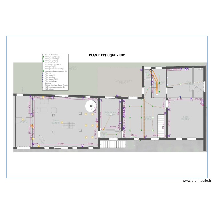 Plan électrique RDC Brossard. Plan de 0 pièce et 0 m2