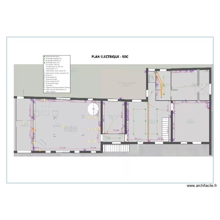 Plan &eacute;lectrique RDC Brossard. Plan de 