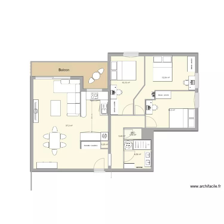 Appartement v4. Plan de 