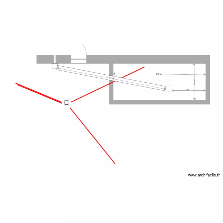 terrasse plus ecoulement. Plan de 