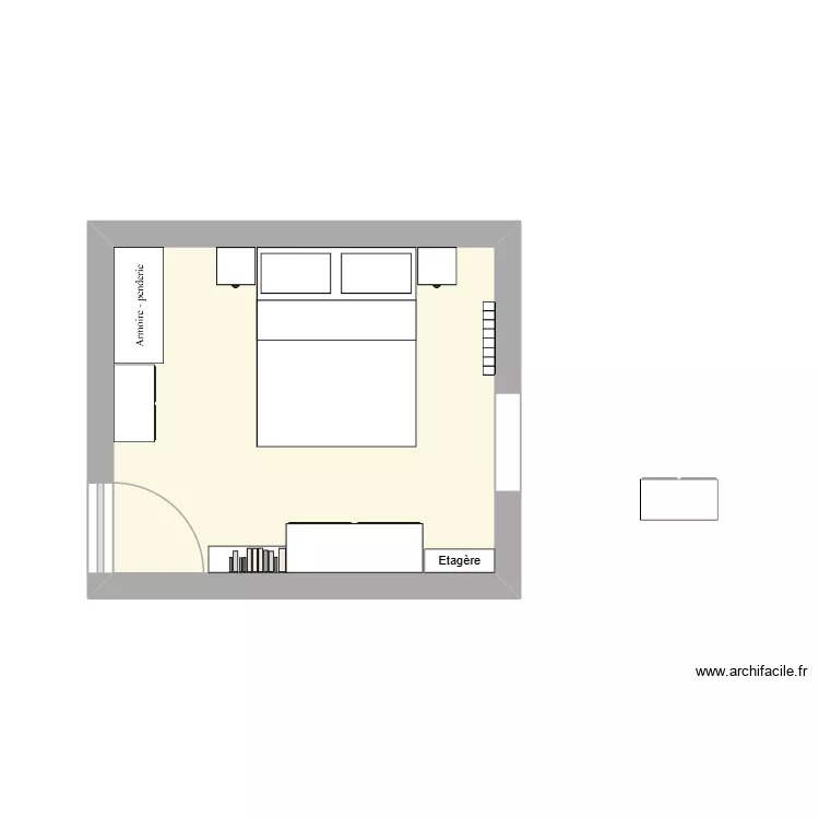 Redesign Chambre. Plan de 1  et 12 m²