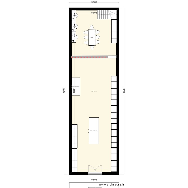 Nouvel aménagement 2ᵉ. Plan de 1 pièce et 90 m2