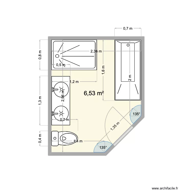 SACHOT SDB / SDE. Plan de 1 et 7 m² SACHOT SDB / SDE. Plan de 1 et 7 m²