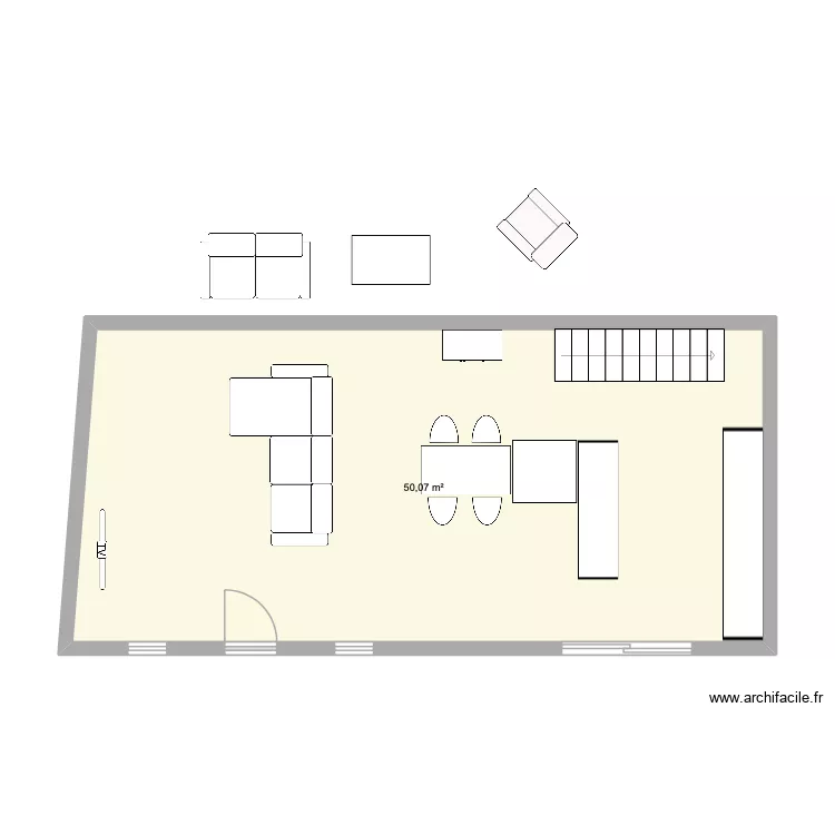 Maison. Plan de 1  et 50 m²
