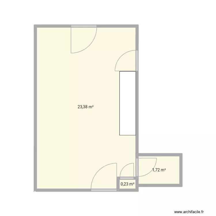 Studio 2026. Plan de 3  et 25 m²