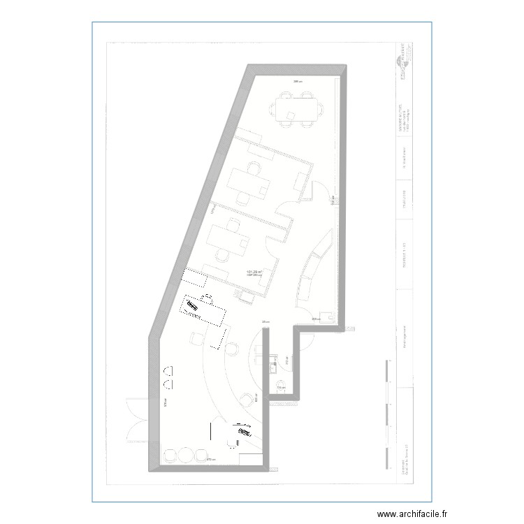 Delémont - Quai de la Sorne 22. Plan de 1 pièce et 101 m2