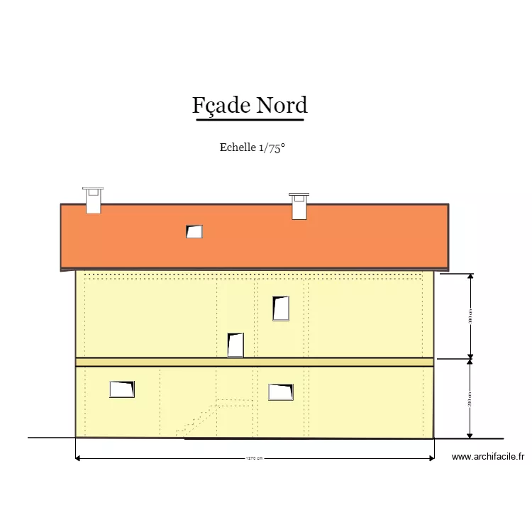 Fa&ccedil;ade Nord . Plan de 