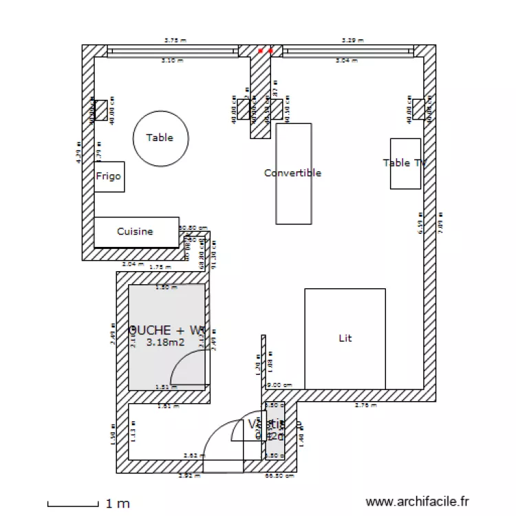 PETIT APPARTEMENT. Plan de 