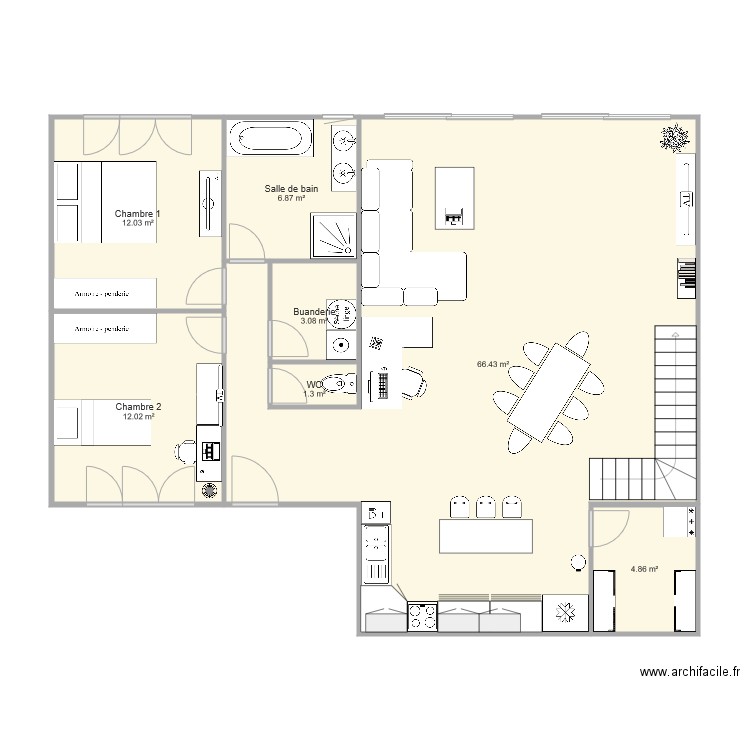 D2 plan amenagement. Plan de 0 pièce et 0 m2