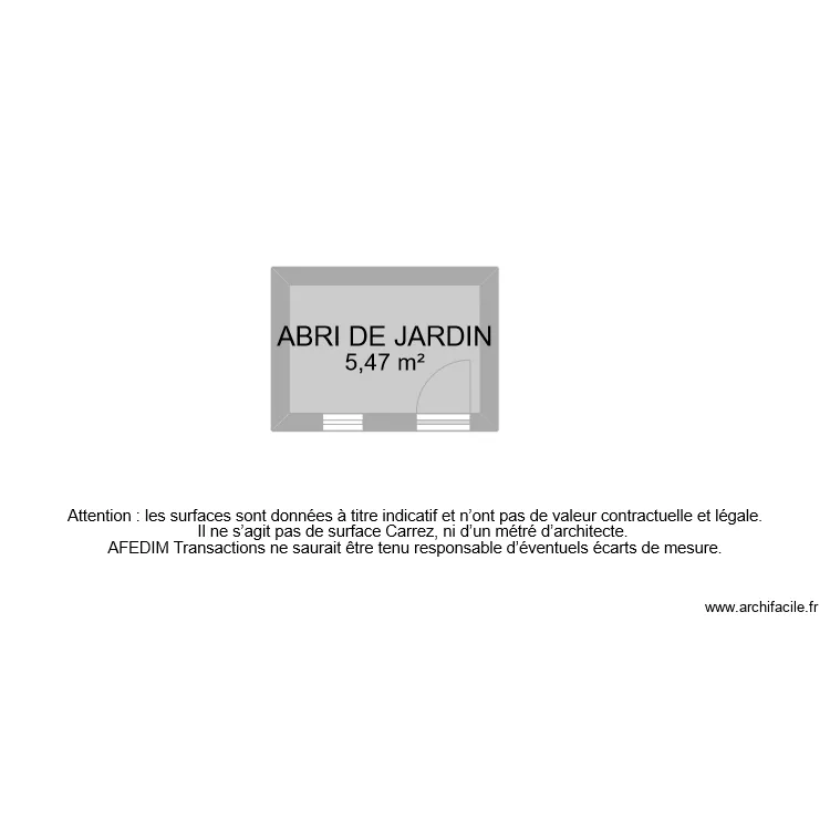 BI 9908 ABRI DE JARDIN. Plan de 