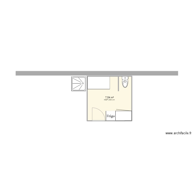 Cabanon. Plan de 1 pièce et 8 m2