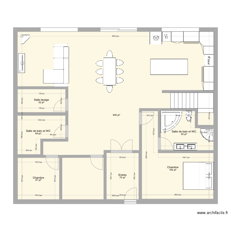 Maison. Plan de 7 pièces et 190 m2
