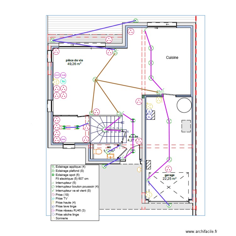 HUVIER-RDC-PLAN ELEC. Plan de 0 pièce et 0 m2