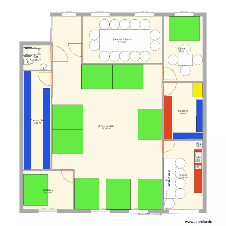 Locaux Si&egrave;ge nus. Plan de 