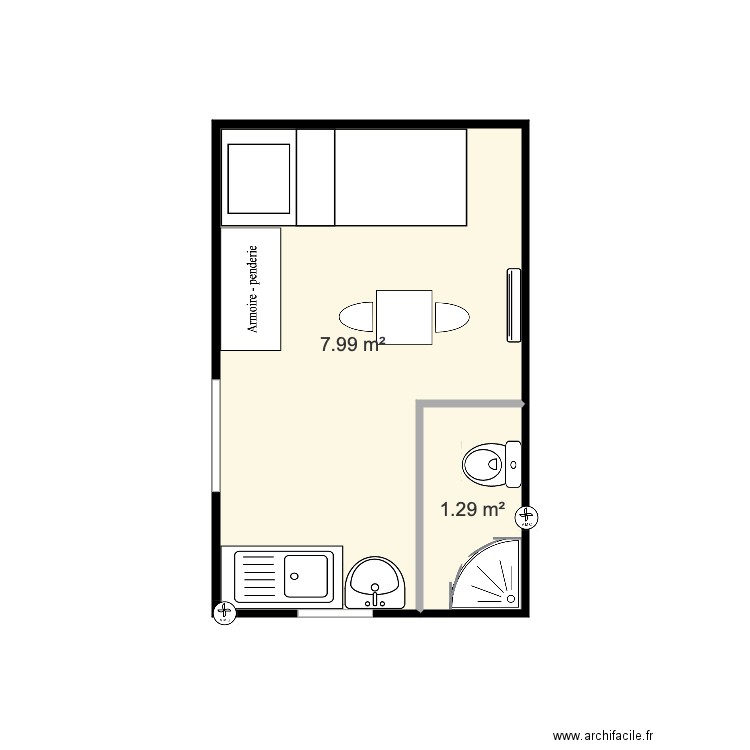 bungalow à roues. Plan de 0 pièce et 0 m2