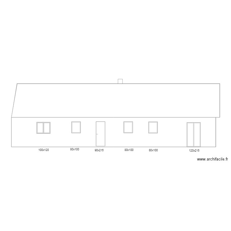 plan de façade est rt2012. Plan de 0 pièce et 0 m2