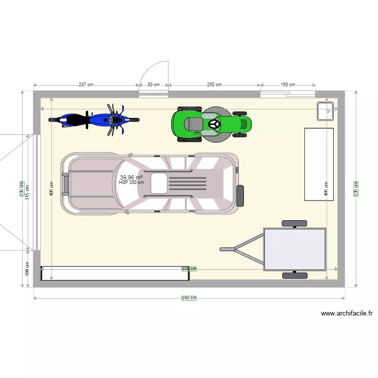 Garage 40m2. Plan de 