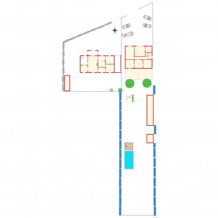 Pineuilh. Plan de 16 pièces et 303 m2