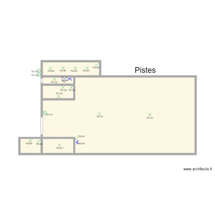 Les ecuries de mery pistes. Plan de 6 pièces et 33 m2