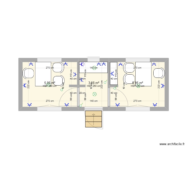 Tiny House Trèfles . Plan de 3 pièces et 15 m2