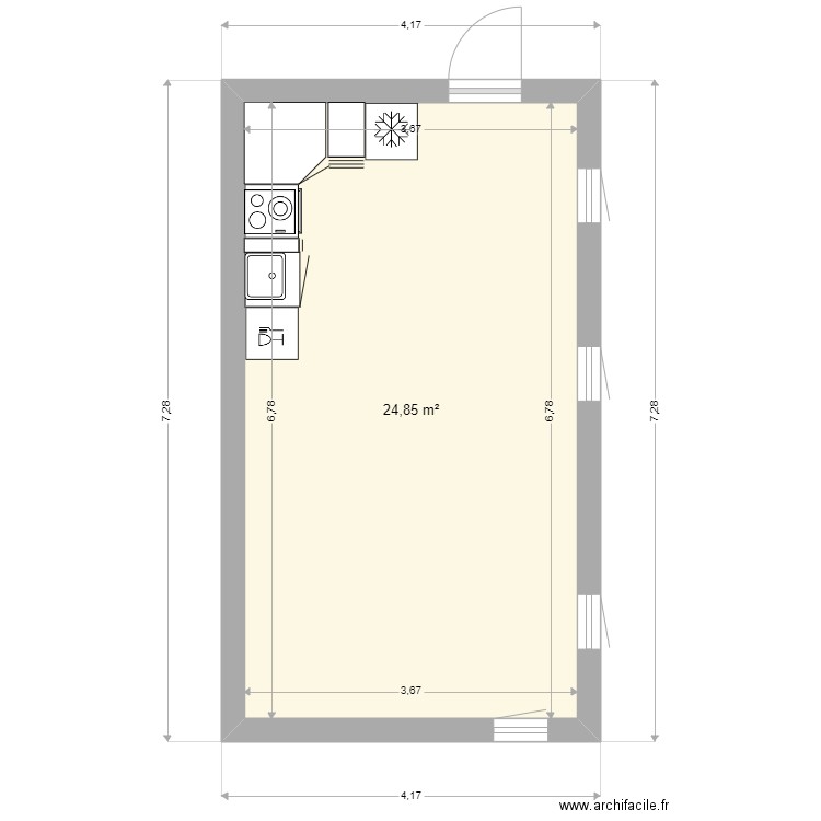 cuisine modif gite 1. Plan de 0 pièce et 0 m2