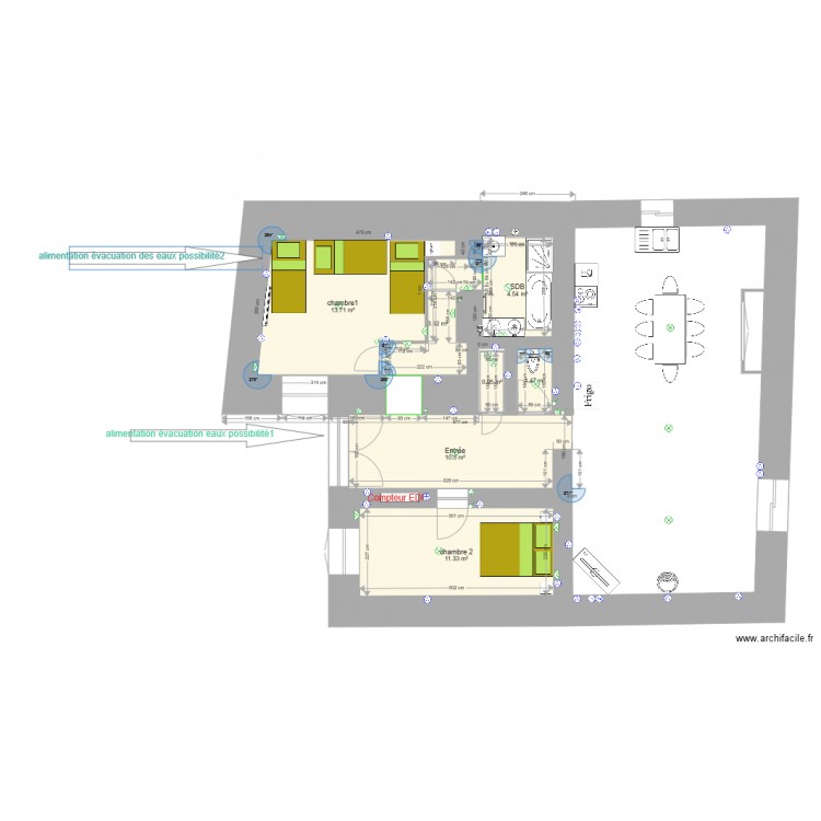 monetier RDC electricité sans meubles. Plan de 0 pièce et 0 m2