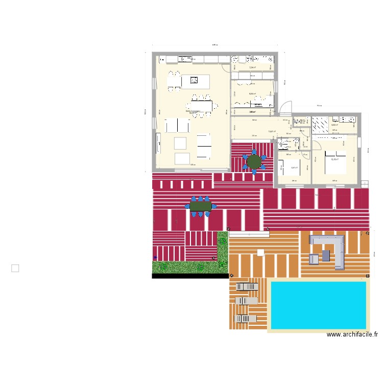 SAUMANE 3. Plan de 9 pièces et 122 m2