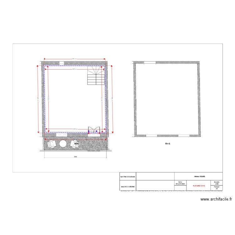 OISSEL. Plan de 1 pièce et 35 m2