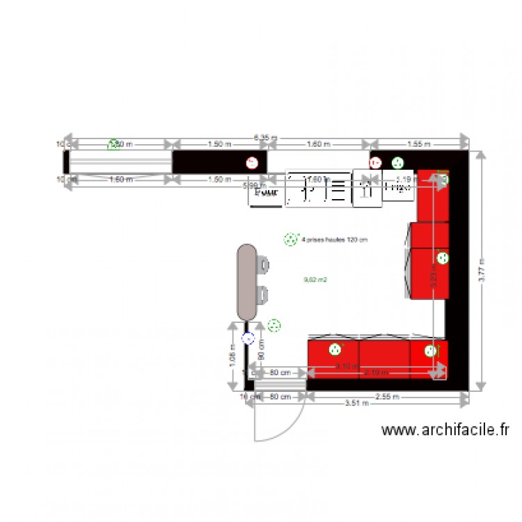 Cuisine 2. Plan de 0 pièce et 0 m2