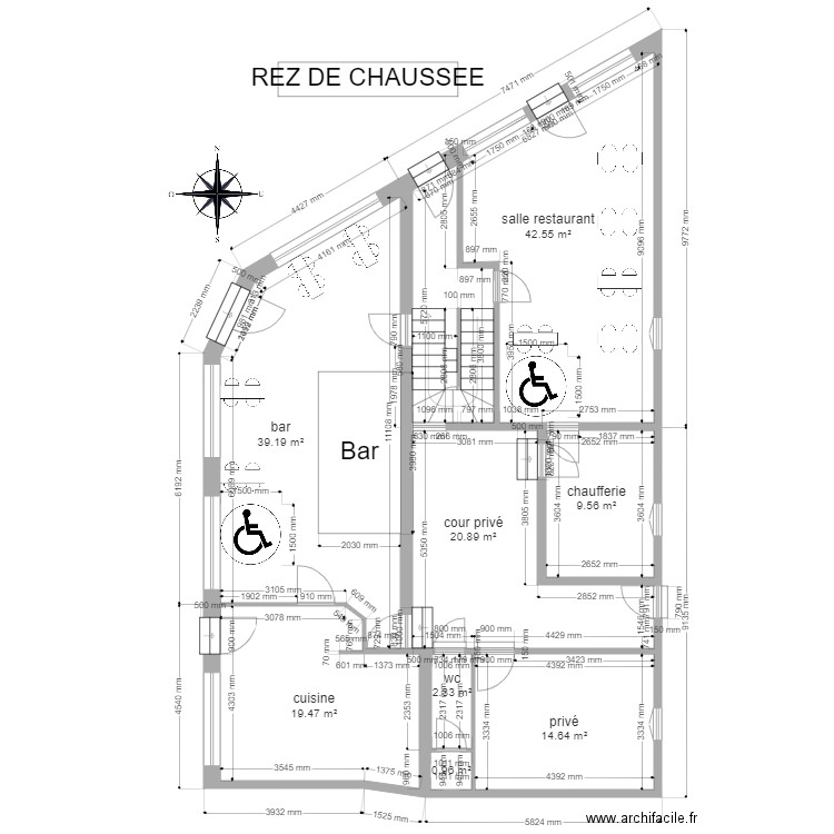 Rez de Chaussée. Plan de 0 pièce et 0 m2