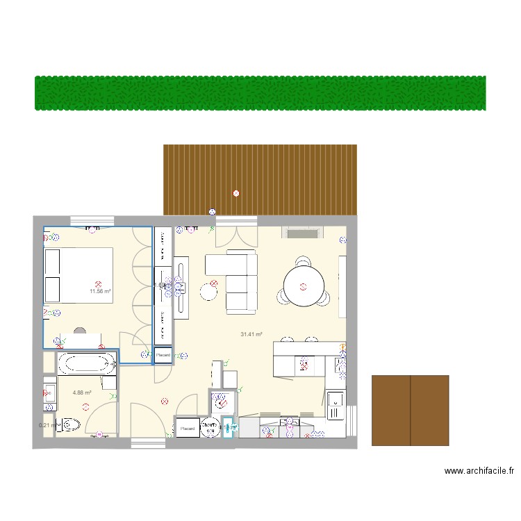 Appart Débo origine NOUVEAU APRES électricité. Plan de 0 pièce et 0 m2