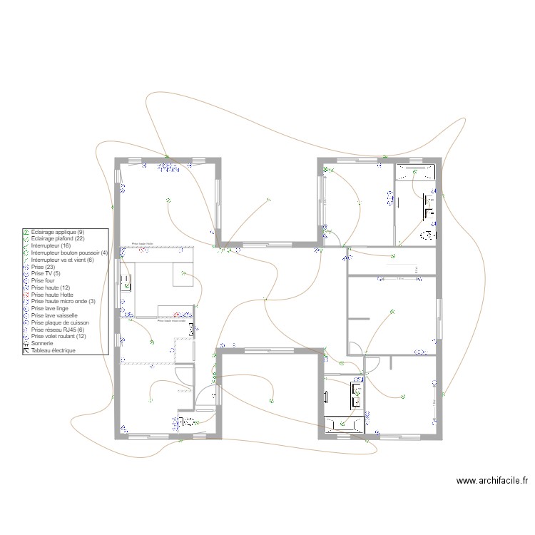 laranjo. Plan de 4 pièces et 128 m2