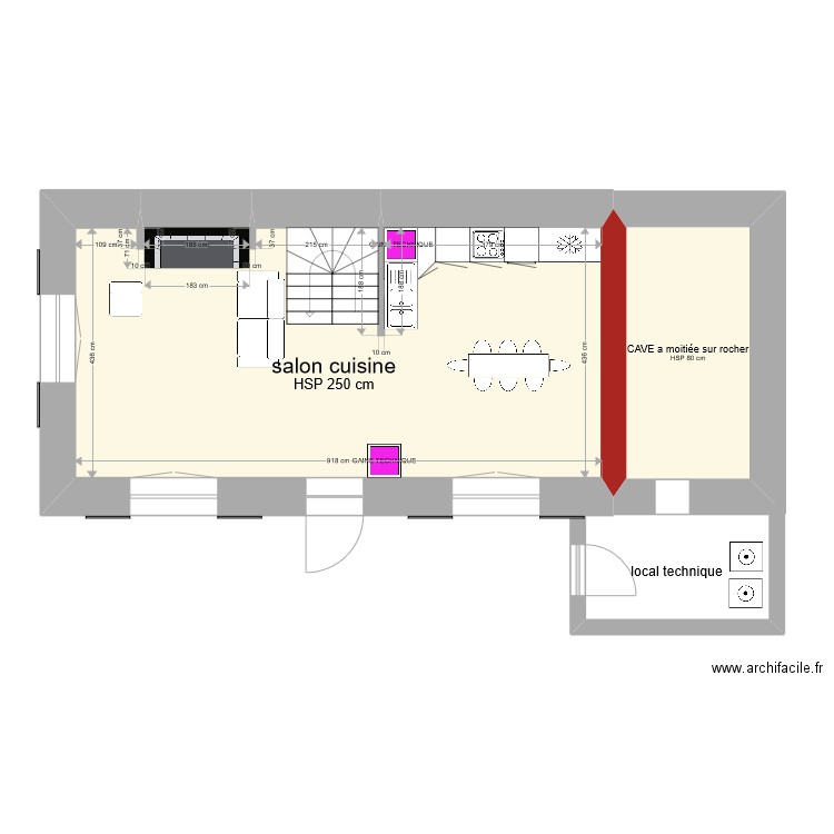 MAISON RDC lot renov occitanie. Plan de 3 pièces et 61 m2