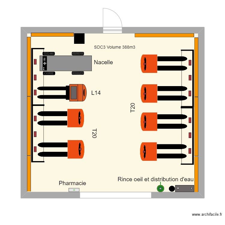 Showroom Privé SDC3. Plan de 1 pièce et 48 m2