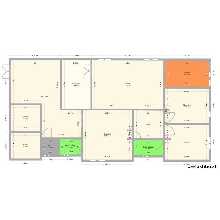 deux pieces 2. Plan de 13 pièces et 188 m2