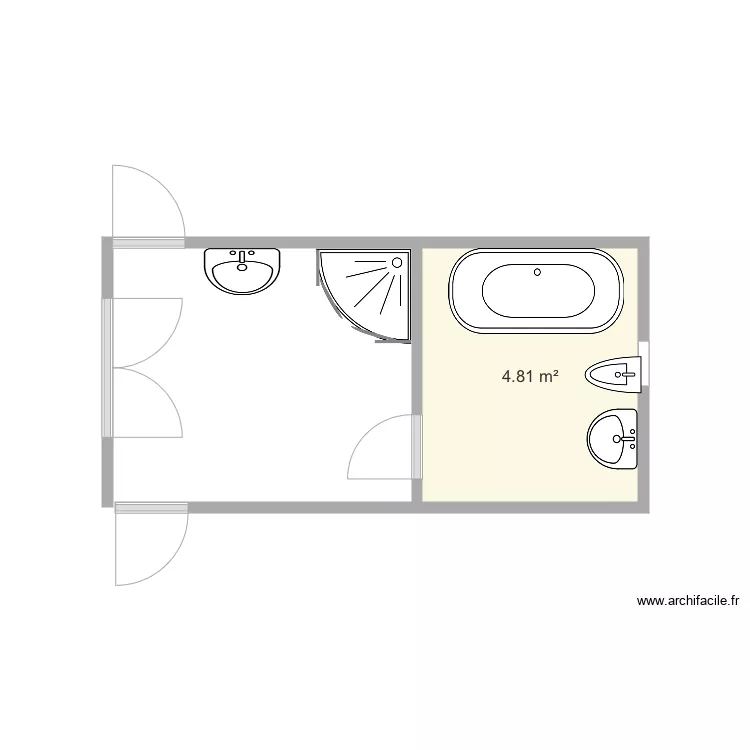 Salle de bain Aigues vives &eacute;tat actuel . Plan de 