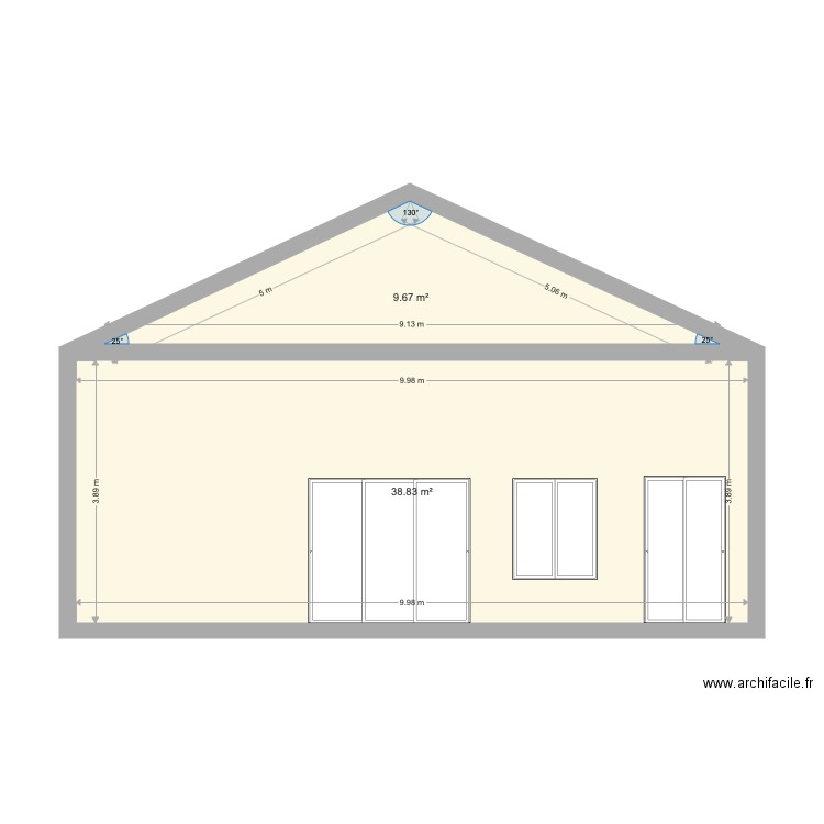 Pignon. Plan de 0 pièce et 0 m2