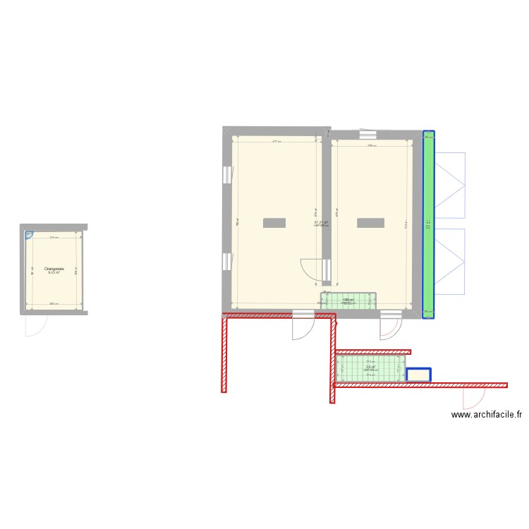 Garage projet simplifié Sous-sol. Plan de 10 pièces et 163 m2