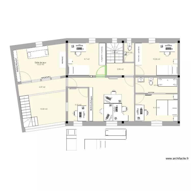 Salle calme + ch d'amis 6. Plan de 