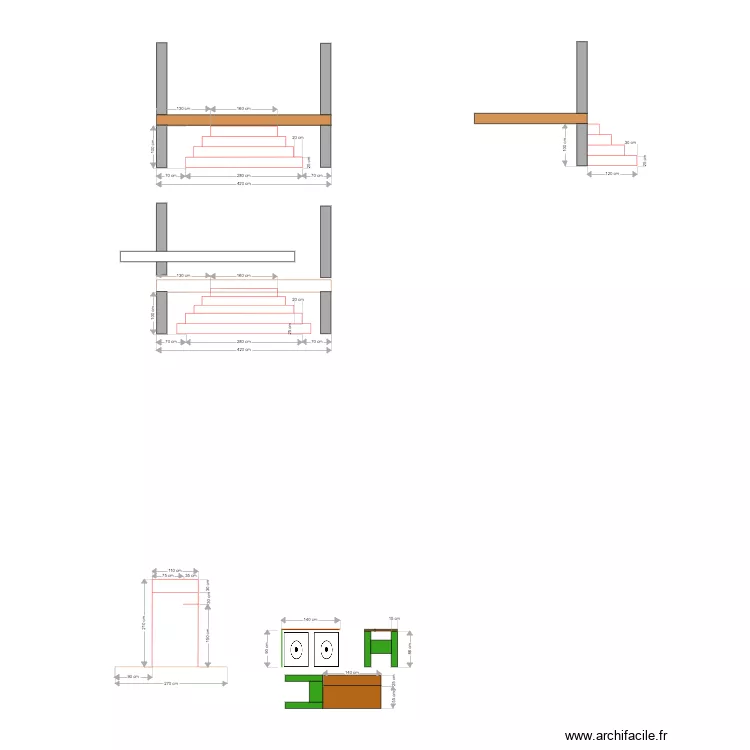 Escalier. Plan de 