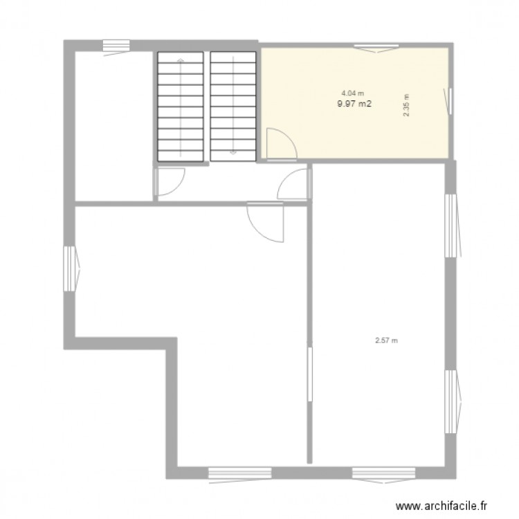 Appartement 1er étage. Plan de 1 pièce et 10 m2