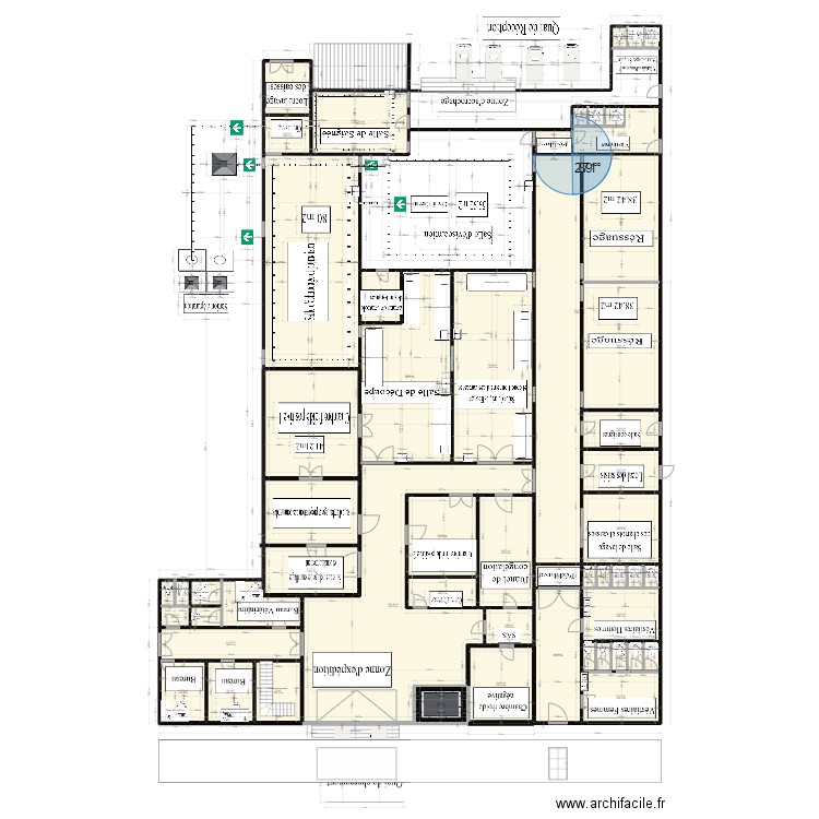 PLAN ABATTOIR AVICOLE 5. Plan de 45 pièces et 898 m2