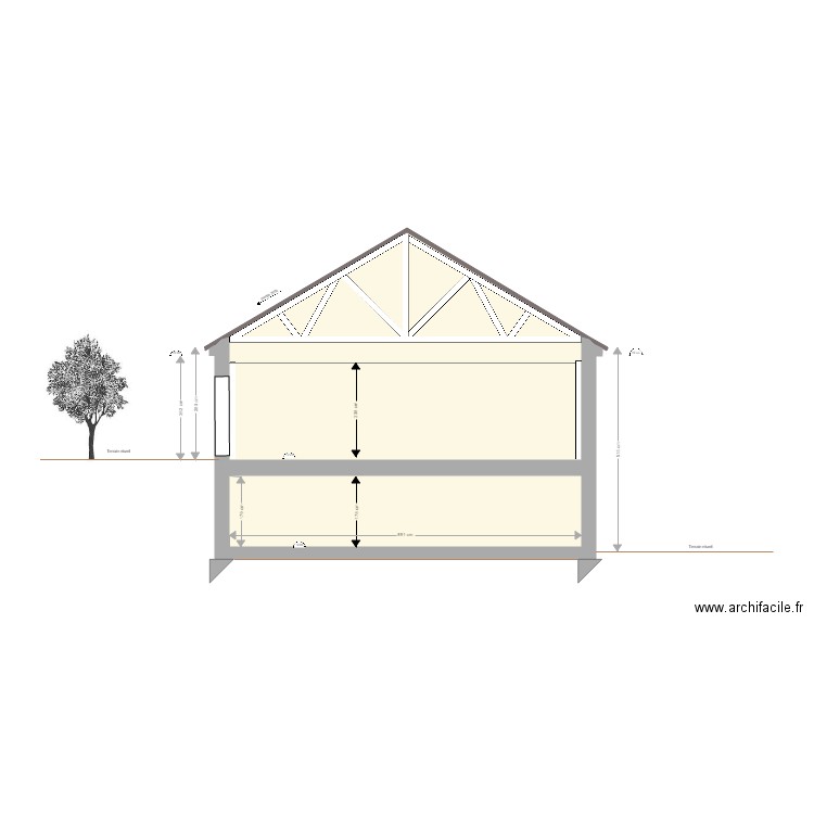 coupe AA 2p 179. Plan de 0 pièce et 0 m2