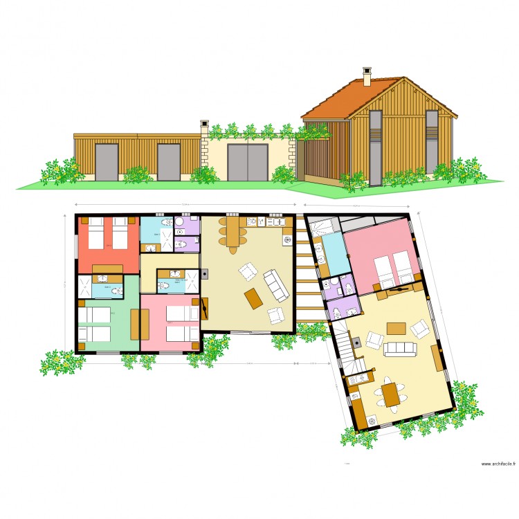 Hangar 2 app RC et face SUD. Plan de 0 pièce et 0 m2