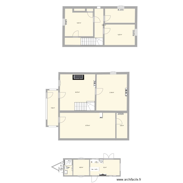 chambre etage . Plan de 0 pièce et 0 m2