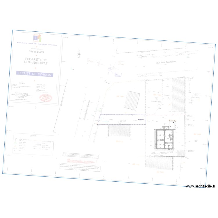 AJ RdJ curé. Plan de 5 pièces et 48 m2