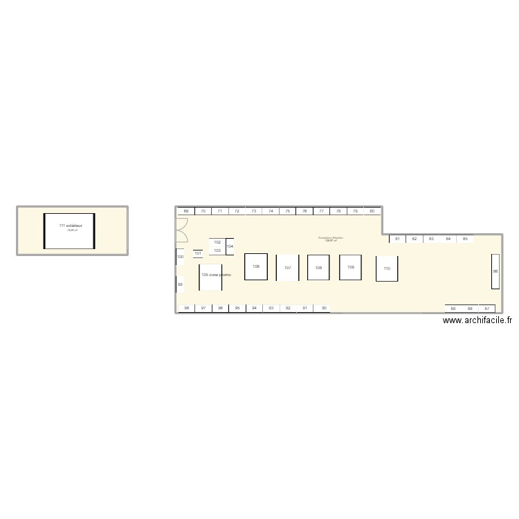 Container Kaercher. Plan de 2 pièces et 127 m2