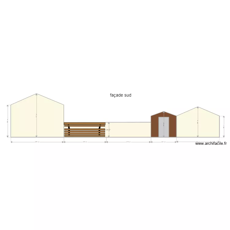 fa&ccedil;ade sud thoma. Plan de 